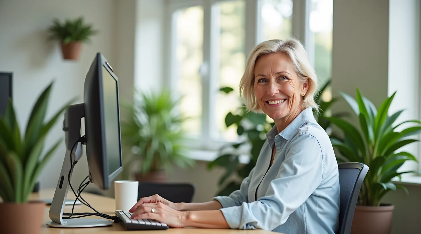 Working at a computer